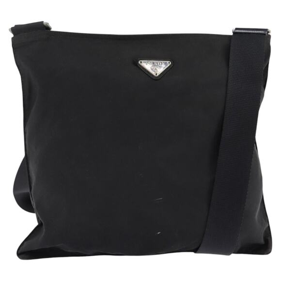 PRADA Shoulder Bag Nylon Black Silver - Picture 1 of 12